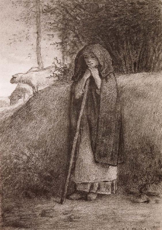 Jean Francois Millet Shepherdess oil painting image
